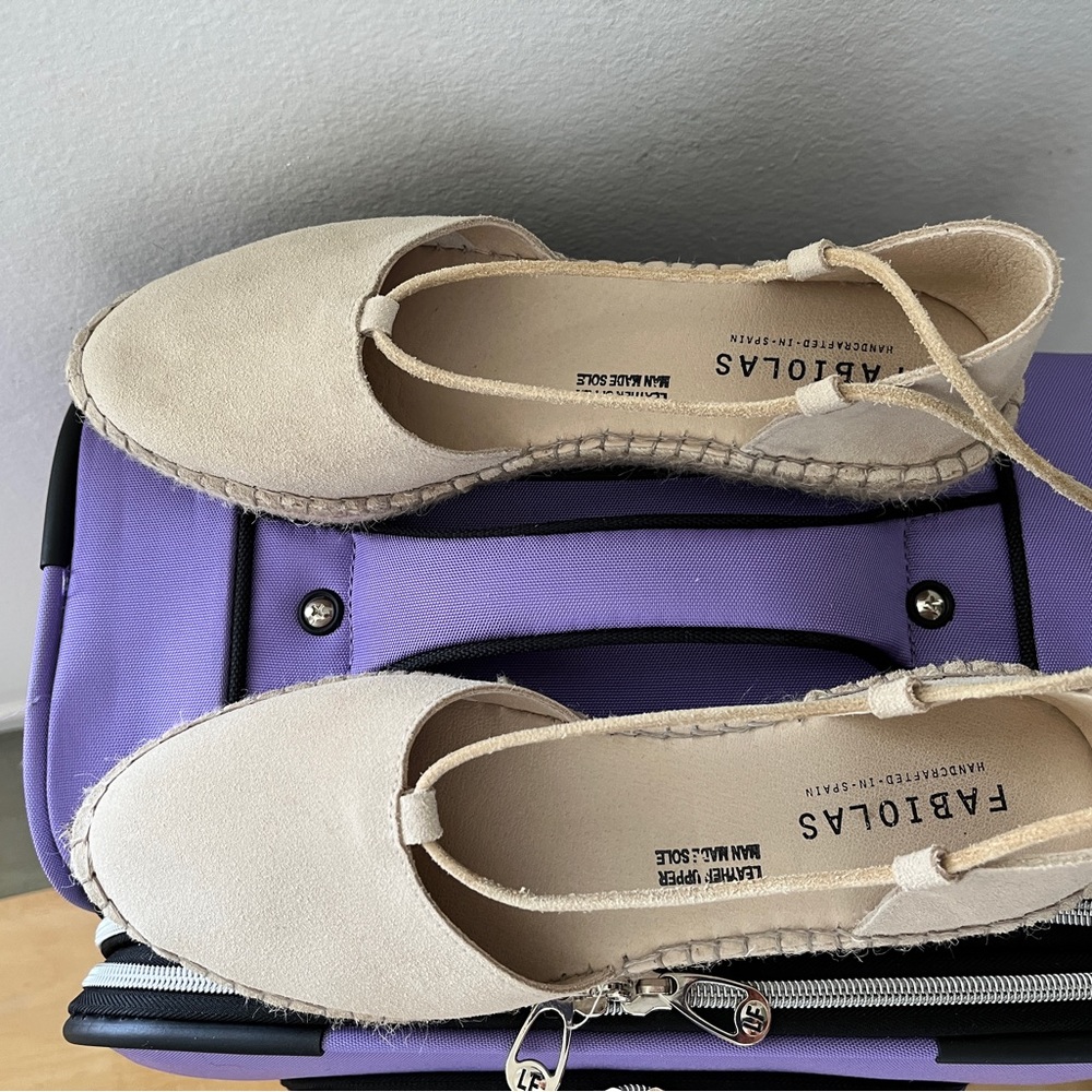 Fabiolas Spanish Espadrilles Alpargatas Suede Leather Almond Toe Ankle Ties 39